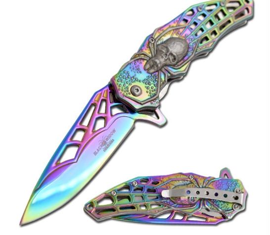 KNF: " Skull Black Widow" HNDL&amp;BLD RNBW