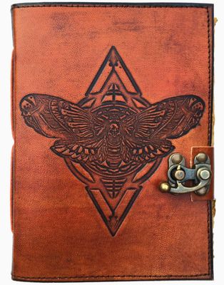 Leather Journal: Moth Tea leaf Stained PG