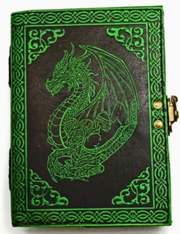 LTHR Journal: Green Dragon Embossed Teastain  pgs