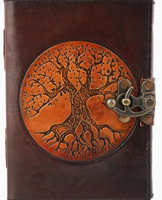 LTHR Journal: BRWN 2 tone  Tree of Life Emboss