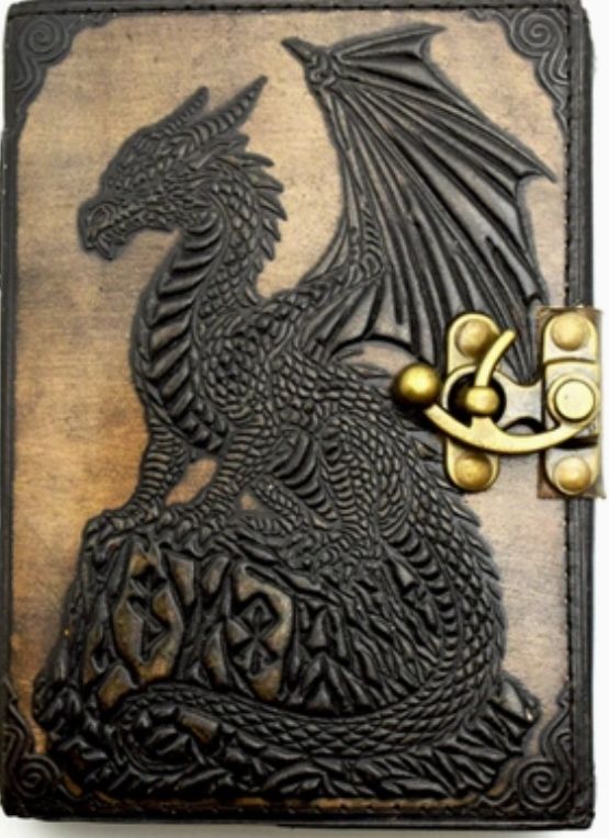 LTHR Journal: BRWN Celtic Dragon emboss teastnd