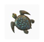 Haiti Art: PNTD Turtle Turquoise 11.5"