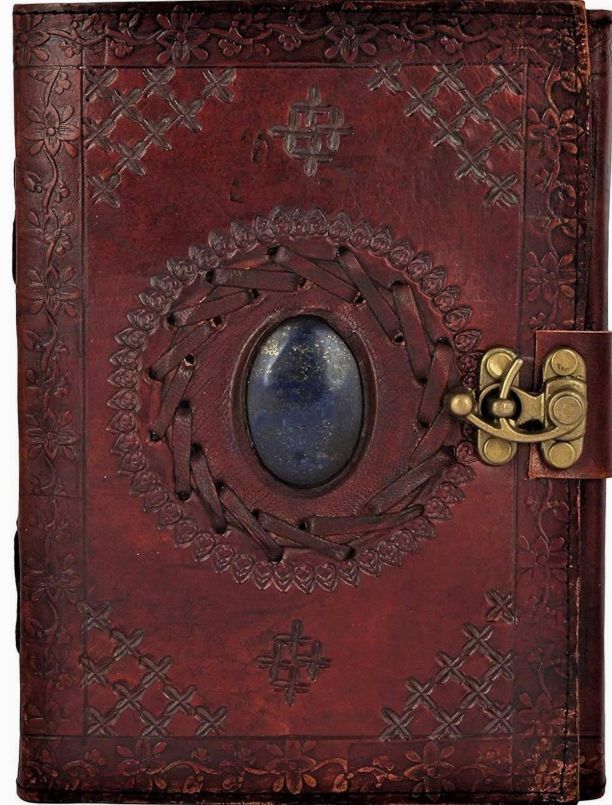 LTHR Journal: Vintage  BRWN/BLU + Stone Inlay