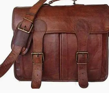 Leather Bag: 15" BRWN Laptop