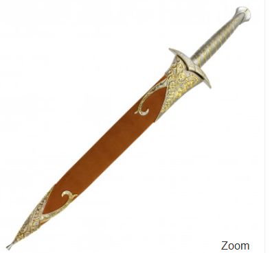 Sword: Halfling: SLVR HNDL Gold Scabbard Sting