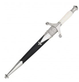 Short Dagger: Bone/SLVR HNDL BLK Crusader