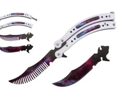 Butterfly TRNR: Teethed BLD 11" WHT/Purp Emboss