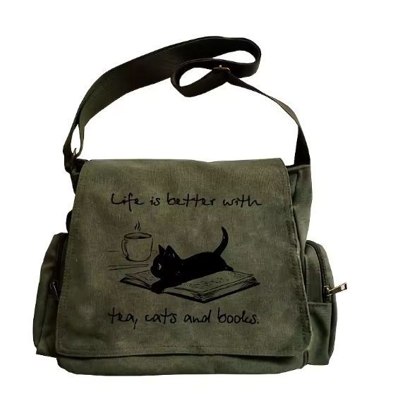 Messenger Bag:  Tea Cats Books