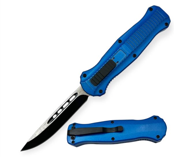 OTF: 9" DRP PT BLU/SLV HNDL BLK BLD