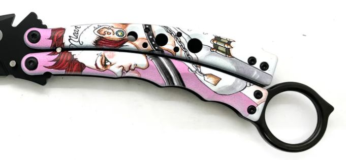 Butterfly Karambit: 8.5"  PNK Mean Bitch HNDL