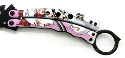 Butterfly Karambit: 8.5"  PNK Mean Bitch HNDL
