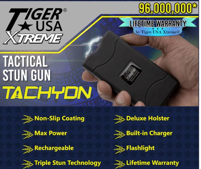 Stun gun:  Tiger XTREME Tachyon 96MV