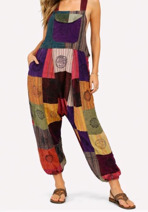Hippie Overalls Patchwork: Nepal