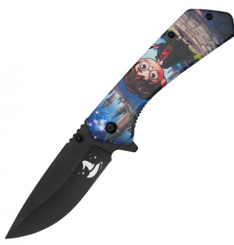 KNIFE: Harry Potter PRNT HNDL BLK BLD 8"