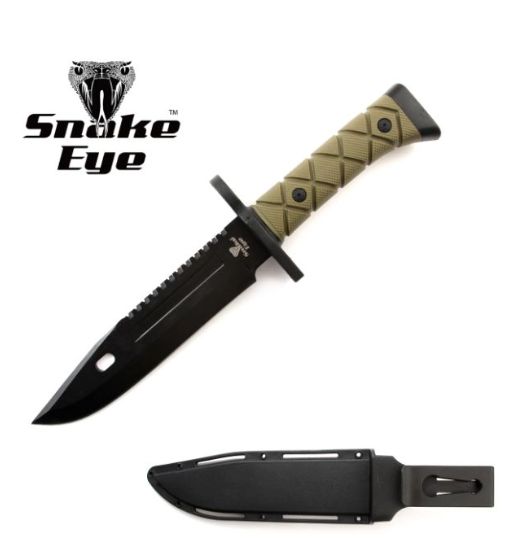 FXD Hunt Knife: 13.5" GRN HND Serr BLK BLD