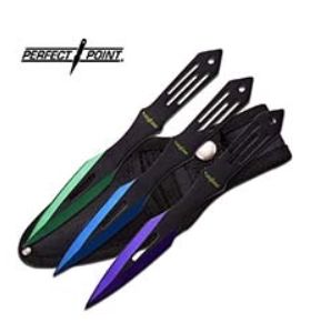 THRWR: 3PC BLK BLD GRN,BLU,PUR Line 6.5"