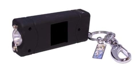 Stun Gun: Nitro charge BLK Rubber Grip Keychain LED
