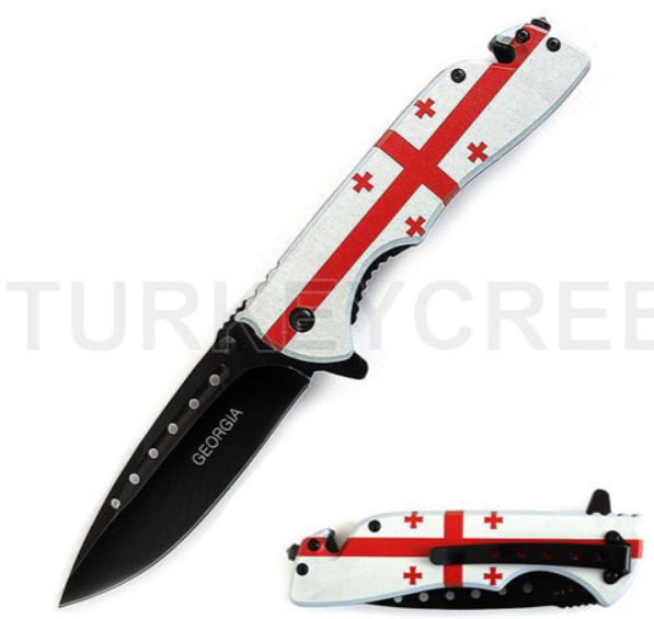 KNF: BLK BLD Georgia State Flag HNDl 8"