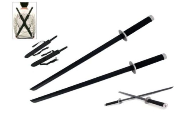 Twin Swords Daredevil Style BLK BLDS+holster