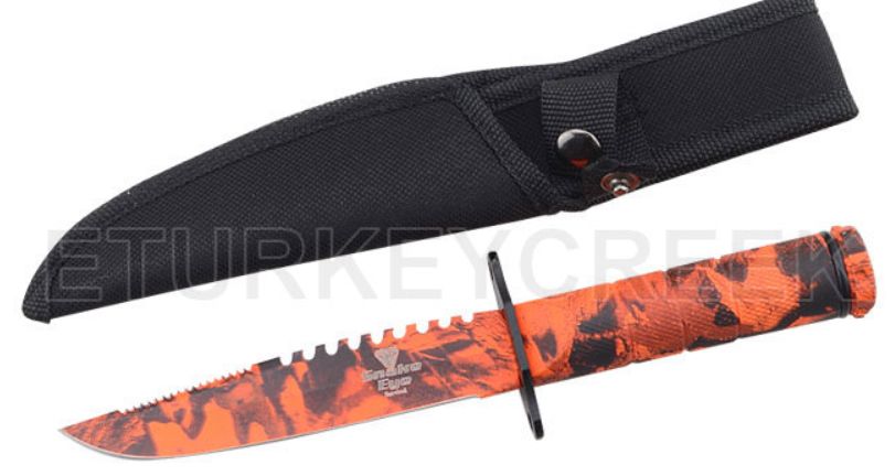 Survival KNF: 8.5" Red Lave Camo BLD?HND+KIT