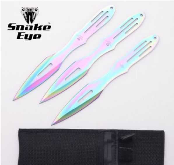 THRWR: 3PC Tact 9" RNBW SLVR BLADES