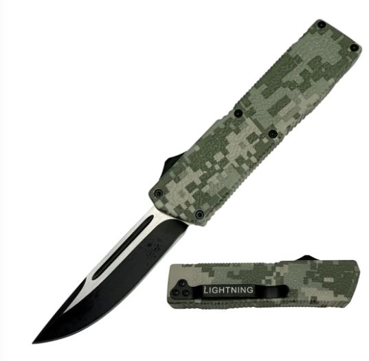 OTF: Lighting Green HNDL Tanto  Serr BLD   8"