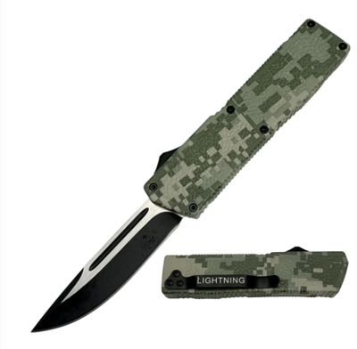 OTF: Lighting Green HNDL Tanto  Serr BLD   8"