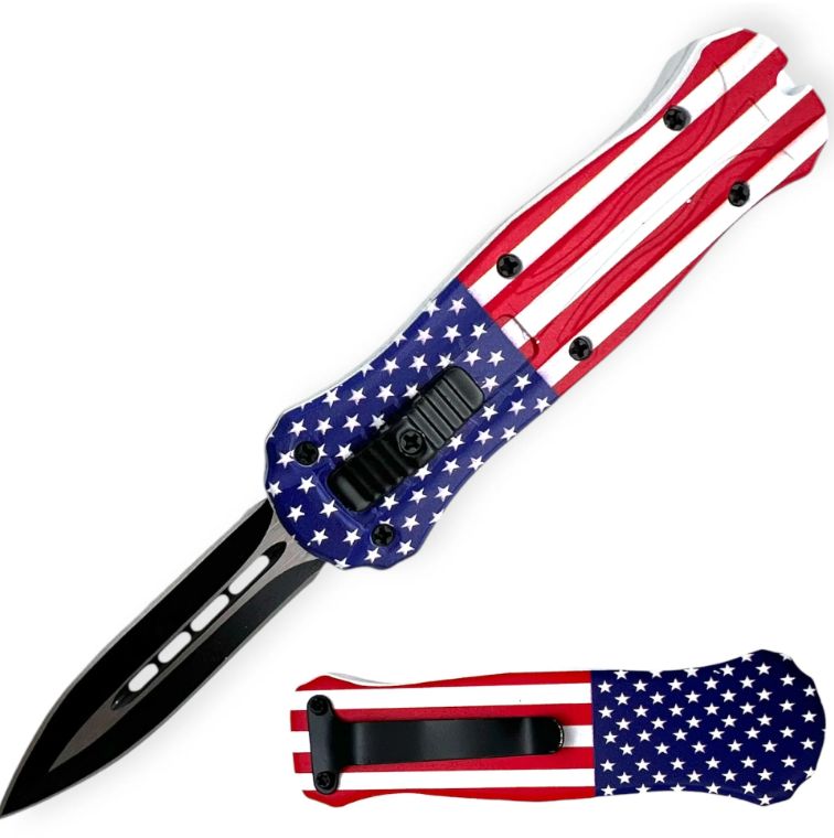 Mini OTF 5": FLG HNDL BLK DBL Edge BLD