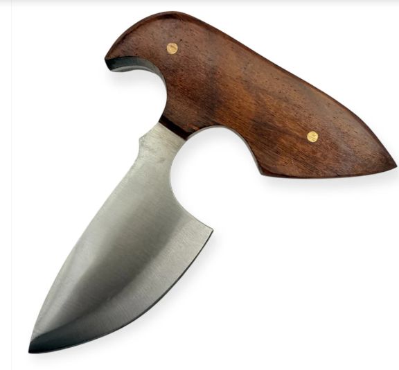 Red Deer Push Dagger w. LTHR Sheath 5"