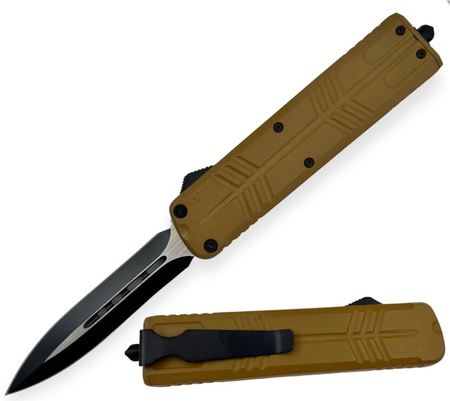 OTF: Butterfly like BRWN HNDL BLK BLD DBL EDG 9"