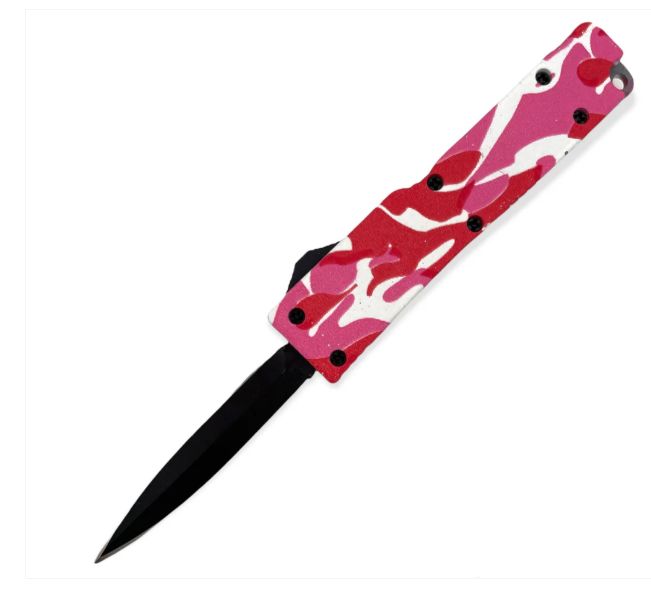 Mini OTF: Firecracker Camo HNDL 5" BLK BLD