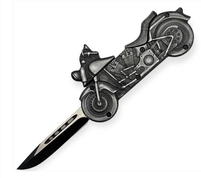 OTF: BLK Motorcyle 8"D2 BLD DRP PT