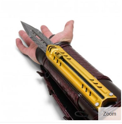 BRWN LTHR Assassin Creed Gauntlet GOLD BLD