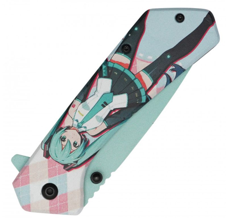 KNF: Anime BLU HNDL Etch BLD 8"