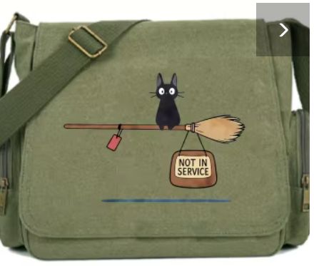 Messenger Bag GRN canvas: "Not in Service CAT"