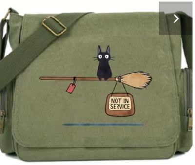 Messenger Bag GRN canvas: "Not in Service CAT"