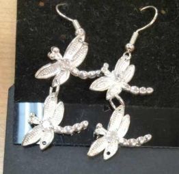 Earrings: Silver Dragonfly