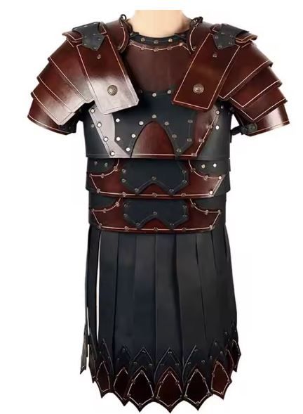 Full Roman Gladiator PU LTHR Cosplay