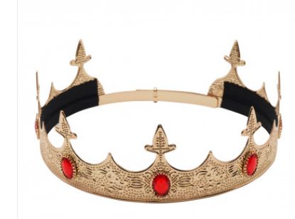 Crown: RED  RUBY Jeweled Metal Crown