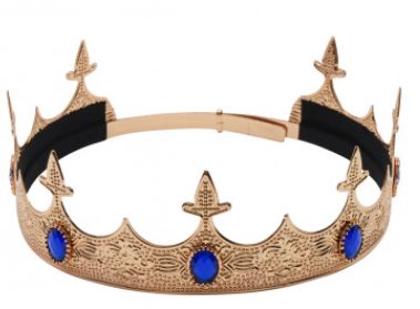 Crown:Sapphire BLU Jeweled King Metal 8"