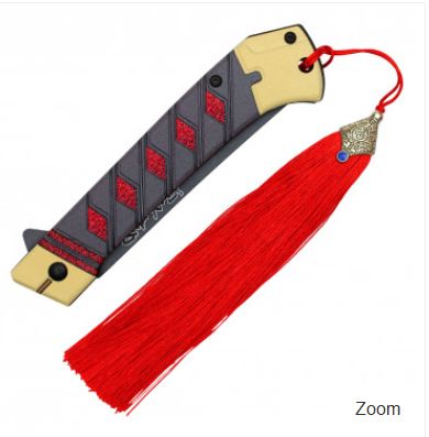 KNF:GRY BLD &amp;GRY/RED Katana HNDL  RD Tassle