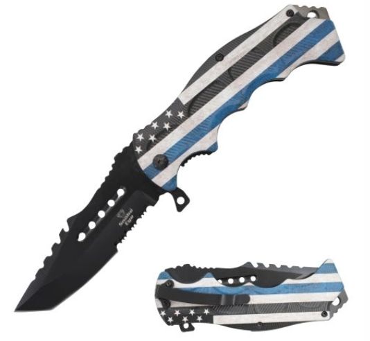 KNF:  ReVers Tanto serr BLD BLU Life FLG HNDL