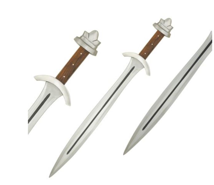 Medieval Broad Sword 31" Wood HNDL SLVR Crossguard Pommel