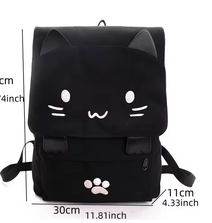 Backpack: Black Cat Japanese 3D Style