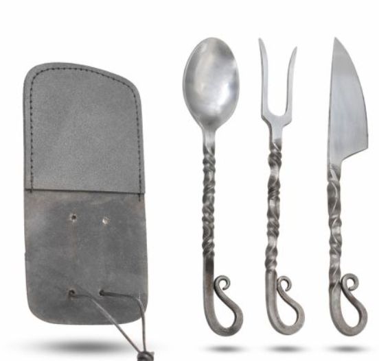 Full 3 PCS  Medieval Twisted Steel HNDL Cutlery set