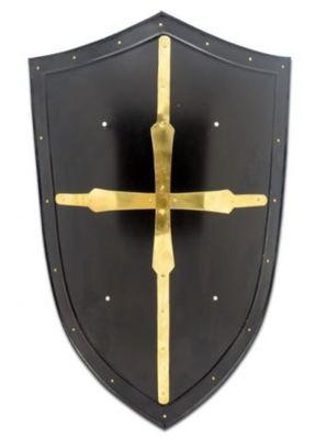 SHIELD: Warrior Knight BLK Heater Center CROSS
