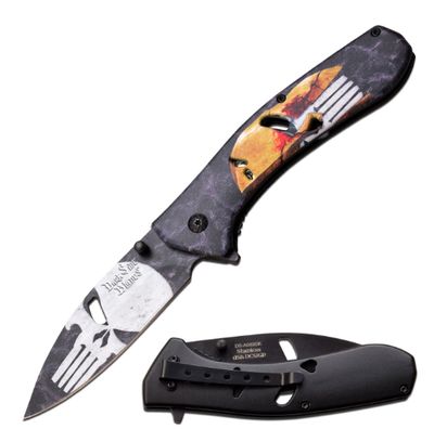 KNF: BLK BLD GRY embss Punisher  PRNT &amp;HNDL