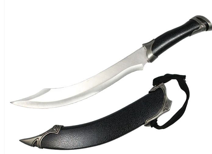 Fantasy BLK Scimitar Dagger 17" BLK Scabb+HNDL