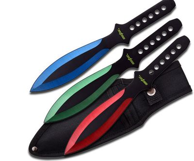 PP THRWRS: 3 differ colored 9" BLDS