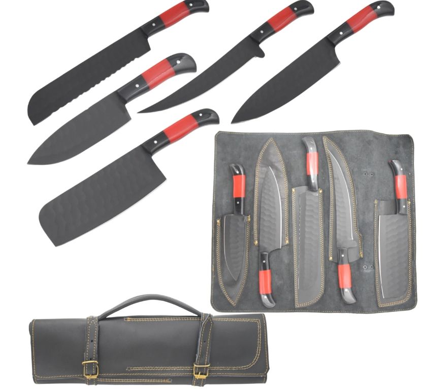 Chef Set: ER HI Car 5PC Set Horn/Resin HNDL BLK BLD